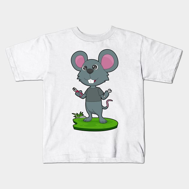 Mouse Craftsman Pliers Wrench Kids T-Shirt by Markus Schnabel